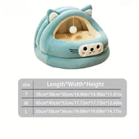HKM-2522429 Cozy Semi-Enclosed Cat Bed with Thickened Ear Design for All Seasons