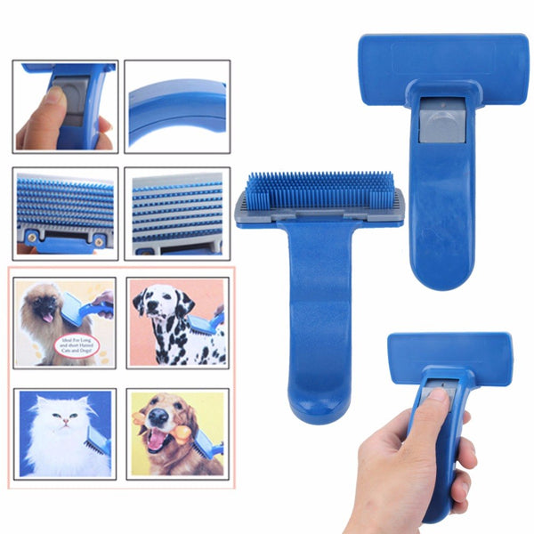 HKM-2523965 Self-Cleaning Pet Brush Comb for Dogs and Cats - Easy to Use Grooming Tool with Comfortable Handle