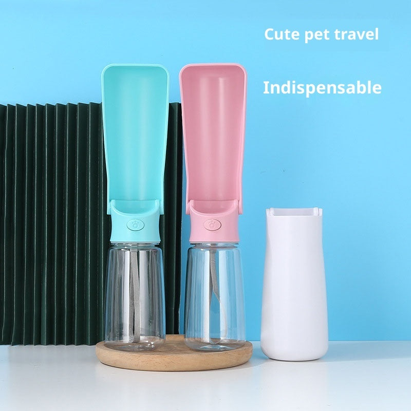 HKM-2524221 Portable Folding Pet Water Cup ¨C Available in Blue, Pink, and Milky White, 350ML & 550ML with Activated Carbon