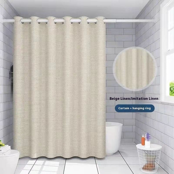 HKM-252435 Linen Thick Waterproof Mildew-Proof Shower Curtain in Various Colors and Sizes