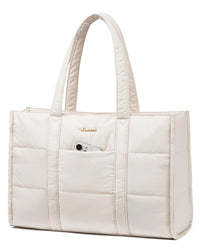 HKM-252435 Quilted Puffer Tote Bag for Laptop Up to 17 inches - Lightweight Professional Briefcase for Women