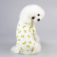 HKM-2524989 Cotton Dog Pajamas with Cartoon Fruit Pattern for Four-Legged Friends