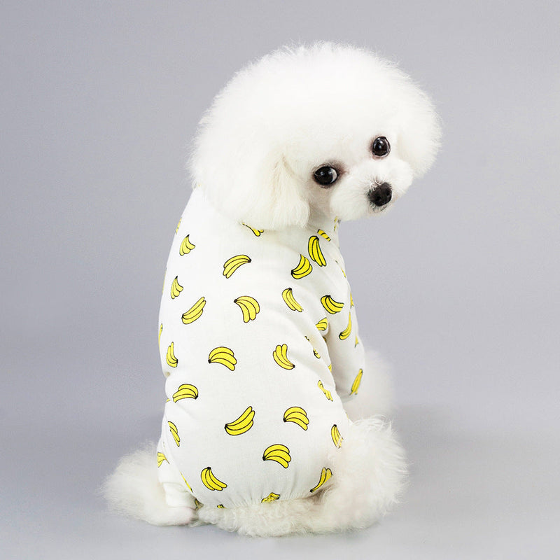 HKM-2524989 Cotton Dog Pajamas with Cartoon Fruit Pattern for Four-Legged Friends