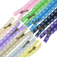 HKM-252563 Mixed 40cm Nylon Lace Zipper Set - 10 Pieces in 24 Colors for DIY Projects