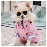 HKM-2525757 Windproof Retro Padded Raincoat for Dogs in Yellow, Pink, Red, Dark Blue - Multiple Sizes Available