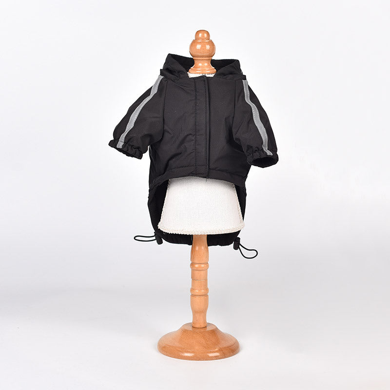 HKM-2526525 Winter Dog Clothing - Casual Black and Red Pet Clothes in Sizes S to XXL