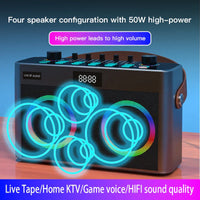 HKM-252883 Portable 60W Wireless Bluetooth RGB Light Speaker with 8000mAh Battery for Outdoor and Home Use