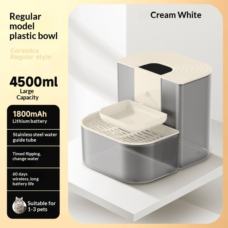 HKM-2529981 Thermostatically Controlled Automatic Pet Water Fountain with 60-90 Day Battery Life and Clean/Dirty Water Separation