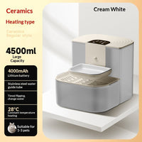 HKM-2529981 Thermostatically Controlled Automatic Pet Water Fountain with 60-90 Day Battery Life and Clean/Dirty Water Separation
