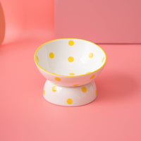 HKM-2530109 High Foot Ceramic Pet Bowl with Spine Protection - Multiple Color Options