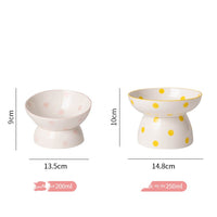 HKM-2530109 High Foot Ceramic Pet Bowl with Spine Protection - Multiple Color Options