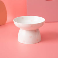 HKM-2530109 High Foot Ceramic Pet Bowl with Spine Protection - Multiple Color Options