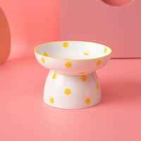 HKM-2530109 High Foot Ceramic Pet Bowl with Spine Protection - Multiple Color Options