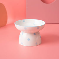 HKM-2530109 High Foot Ceramic Pet Bowl with Spine Protection - Multiple Color Options