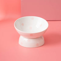 HKM-2530109 High Foot Ceramic Pet Bowl with Spine Protection - Multiple Color Options