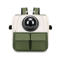 HKM-2530365 Portable Cat Backpack with Large Capacity - Soft Polyester Design in Khaki and Multiple Color Options