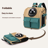 HKM-2530365 Portable Cat Backpack with Large Capacity - Soft Polyester Design in Khaki and Multiple Color Options