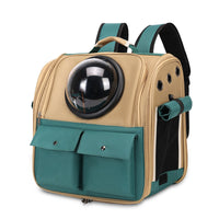 HKM-2530365 Portable Cat Backpack with Large Capacity - Soft Polyester Design in Khaki and Multiple Color Options