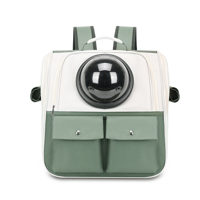 HKM-2530365 Portable Cat Backpack with Large Capacity - Soft Polyester Design in Khaki and Multiple Color Options