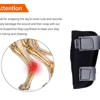HKM-2530749 Dog Leg Recovery Cover - Neoprene Protective Wrap, Black, Multiple Sizes Available