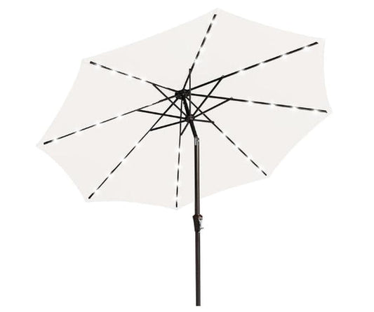 HKM-253075 Off-White Pillar Umbrella Lamp with Iron Beads, Model 9-8-38
