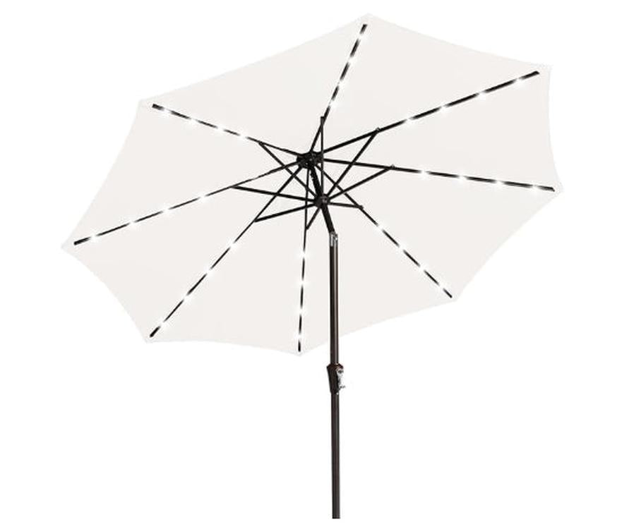 HKM-253075 Off-White Pillar Umbrella Lamp with Iron Beads, Model 9-8-38
