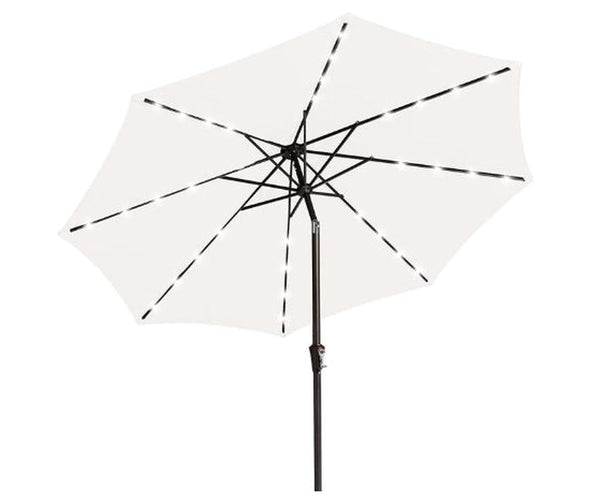 HKM-253075 Off-White Pillar Umbrella Lamp with Iron Beads, Model 9-8-38