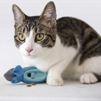 HKM-2531389 Interactive Indoor Hunting Treat Dispenser for Cats with Adjustable Feeder and Fabric Skin