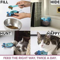 HKM-2531389 Interactive Indoor Hunting Treat Dispenser for Cats with Adjustable Feeder and Fabric Skin