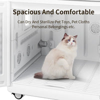 HKM-253139 100L Foldable Pet Dryer Box with Smart Temperature Control and 4-Speed Fan for Dogs and Cats