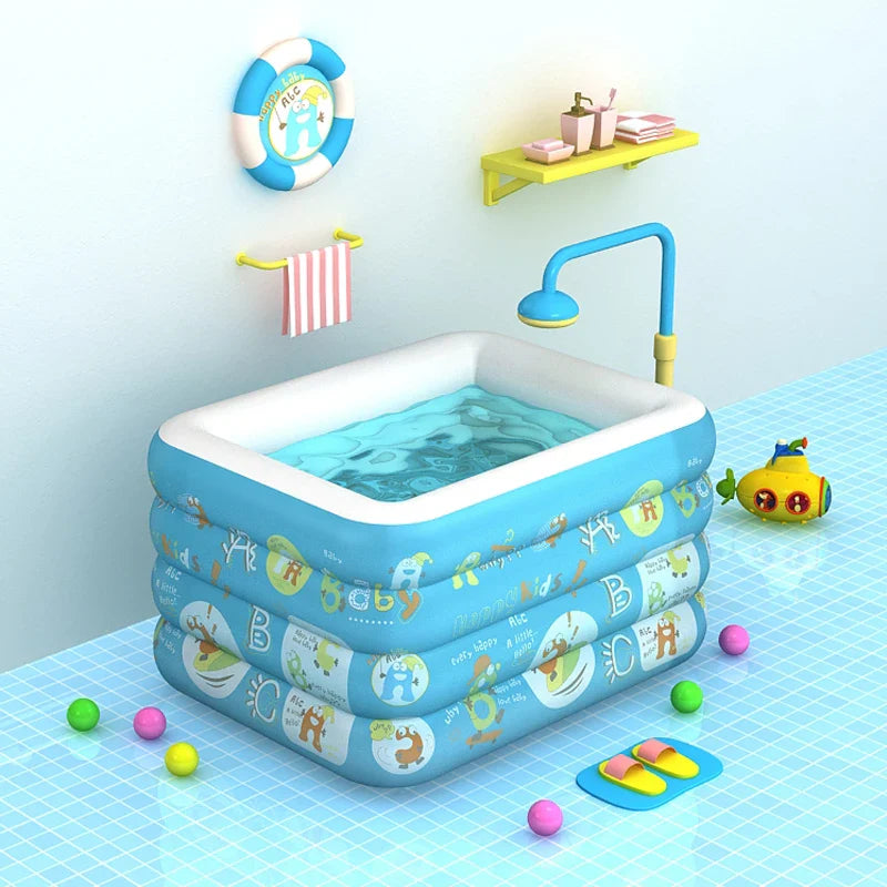 HKM-253139 Four-Layer Inflatable Swimming Pool for Kids - PVC Outdoor Water Play Toy, 180x125x75cm