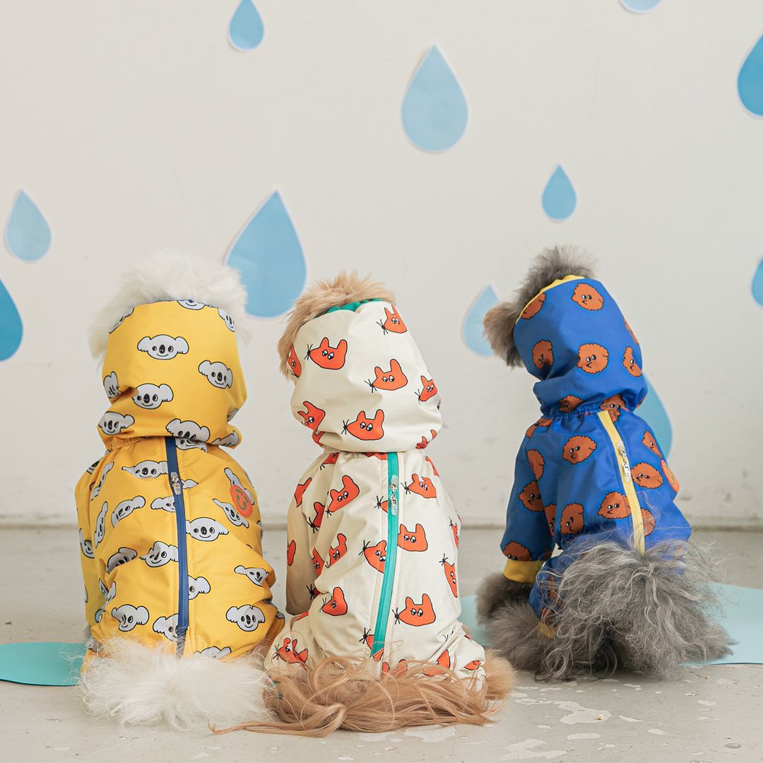 HKM-2532285 Waterproof All-Around Raincoat for Dogs - Available in Blue, Yellow, White, Multiple Sizes