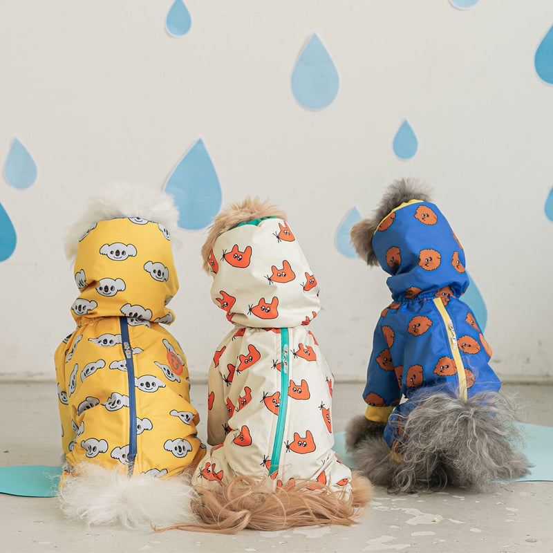 HKM-2532285 Waterproof All-Around Raincoat for Dogs - Available in Blue, Yellow, White, Multiple Sizes