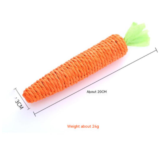 HKM-2532541 Cute Paper String Carrot Pet Toy for Cats
