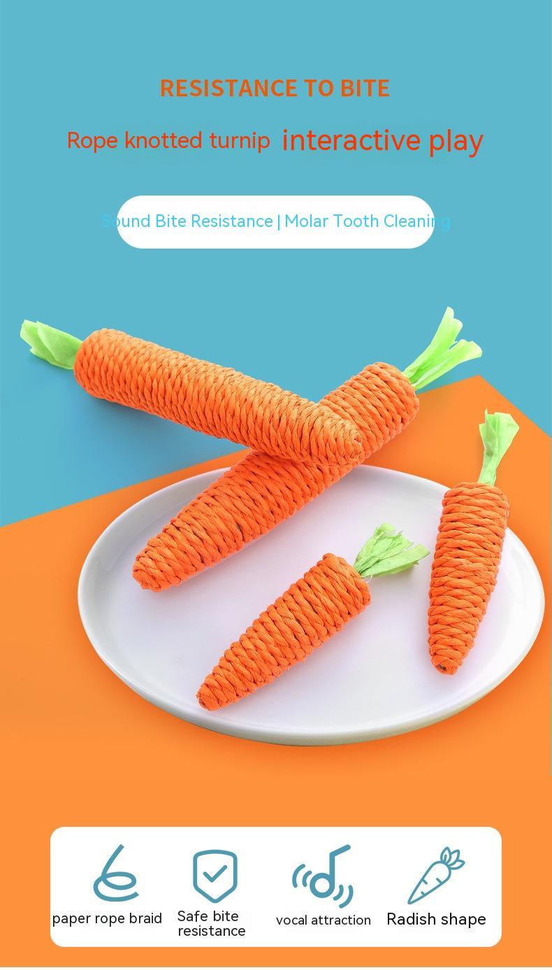 HKM-2532541 Cute Paper String Carrot Pet Toy for Cats