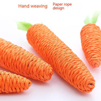 HKM-2532541 Cute Paper String Carrot Pet Toy for Cats