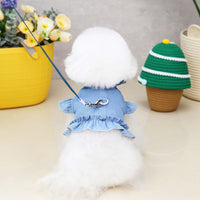 HKM-2534461 Light Blue Denim Pet Dress for Summer - Sizes S to XXL