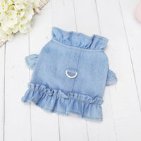HKM-2534461 Light Blue Denim Pet Dress for Summer - Sizes S to XXL