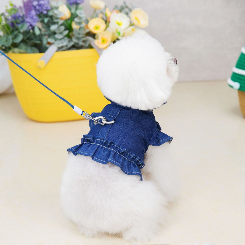 HKM-2534461 Light Blue Denim Pet Dress for Summer - Sizes S to XXL