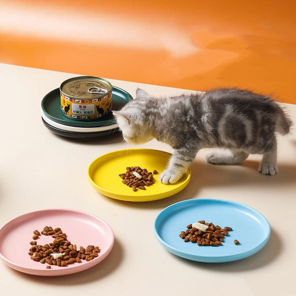 HKM-2534717 Handcrafted Ceramic Cat Plate - 6 Inch Anti-Overturn Design in Multiple Colors