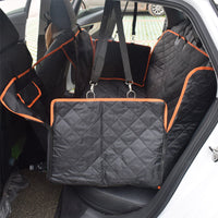 HKM-2535741 Waterproof Black and Orange Edge Pet Car Seat Cover, 147*137*37CM 600D Oxford Cloth