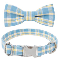HKM-2535869 Cotton Dog Collar with Alloy Buckle - Available in Red, Yellow, Cyan, Blue, Brown, Multiple Sizes