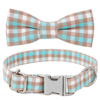HKM-2535869 Cotton Dog Collar with Alloy Buckle - Available in Red, Yellow, Cyan, Blue, Brown, Multiple Sizes