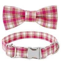 HKM-2535869 Cotton Dog Collar with Alloy Buckle - Available in Red, Yellow, Cyan, Blue, Brown, Multiple Sizes