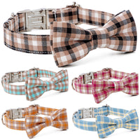 HKM-2535869 Cotton Dog Collar with Alloy Buckle - Available in Red, Yellow, Cyan, Blue, Brown, Multiple Sizes