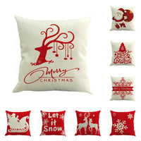 HKM-253587 Christmas Series Linen Pillowcase - 45x45 cm, Festive Design for Holiday Decor
