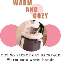 HKM-2536125 Cozy Cat Backpack Carrier with Double Pockets for Travel and Hiking