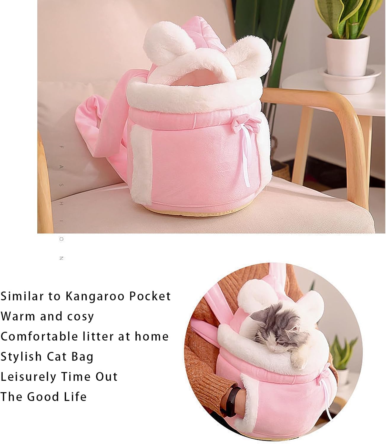 HKM-2536125 Cozy Cat Backpack Carrier with Double Pockets for Travel and Hiking