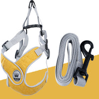 HKM-2537149 Adjustable Reflective Mesh Dog and Cat Harness Vest with Chest Strap for Small to Large Pets - Includes Leash