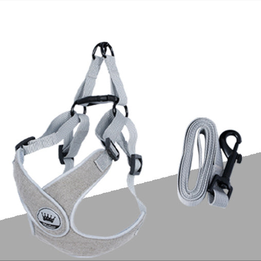 HKM-2537149 Adjustable Reflective Mesh Dog and Cat Harness Vest with Chest Strap for Small to Large Pets - Includes Leash